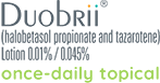 DUOBRII® (halobetasol propionate and tazarotene) Lotion, 0.01%/0.045% logo once-daily topical 
