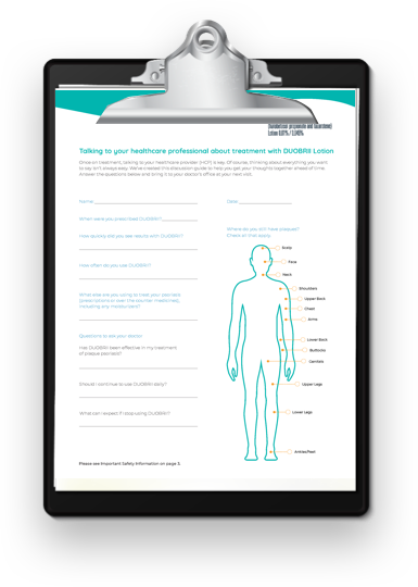 Doctor discussion guide for plaque psoriasis